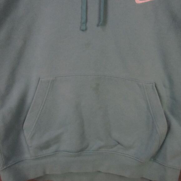 Nike Pullover Hoodie Mens Large Teal Green Embroidered Swoosh Kangaroo Pocket - Picture 2 of 8